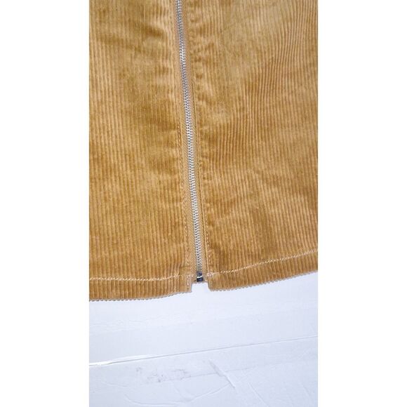 A Love Tree Mini Skirt Corduroy Zip Front Stretchy Academia 60's Vibe Hippie M - Picture 3 of 11